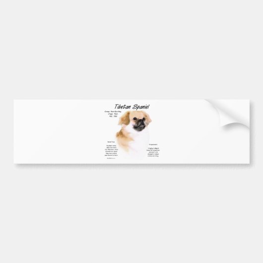 Tibetaanse Spaniël Geschiedenis Ontwerp Bumpersticker (Voorkant)