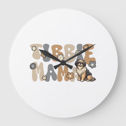 Tibetaanse Spaniel Groovy Tibbie Mama Grote Klok (Voorkant)