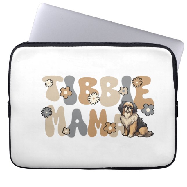 Tibetaanse Spaniel Groovy Tibbie Mama Laptop Sleeve (Voorkant)