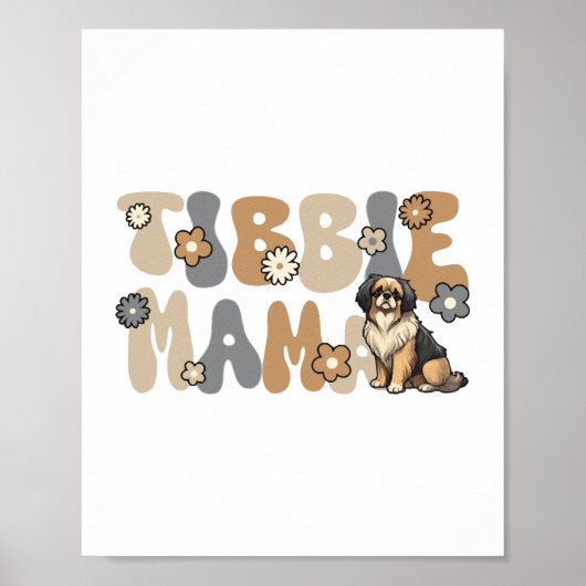 Tibetaanse Spaniel Groovy Tibbie Mama Poster (Voorkant)