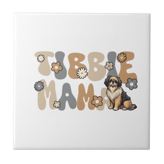 Tibetaanse Spaniel Groovy Tibbie Mama Tegeltje (Voorkant)