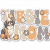 Tibetaanse Spaniel Groovy Tibbie Mom Sticker (Voorkant)