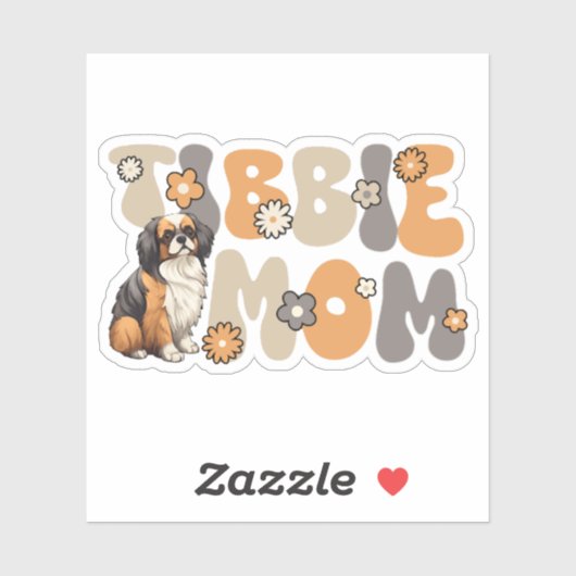 Tibetaanse Spaniel Groovy Tibbie Mom Sticker (Vel)