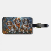 Tibetaanse Spaniel Halloween Griezelig Bagagelabel (Achterkant horizontaal)