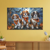 Tibetaanse Spaniel Halloween Griezelig Canvas Afdruk (Insitu (Woonkamer))