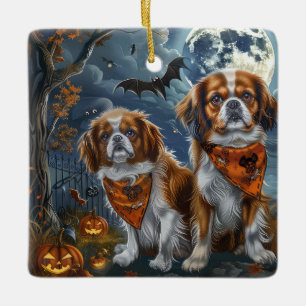 Tibetaanse Spaniel Halloween Griezelig Keramisch Ornament