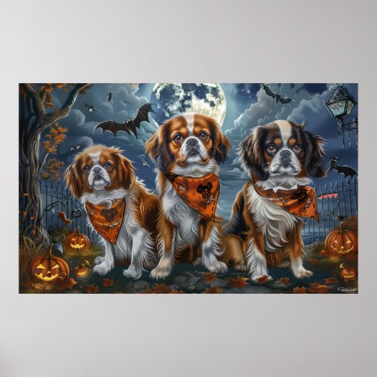 Tibetaanse Spaniel Halloween Griezelig  Poster (Voorkant)