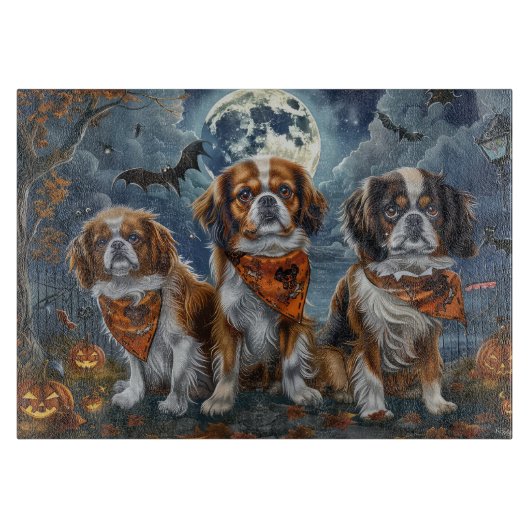 Tibetaanse Spaniel Halloween Griezelig  Snijplank (Voorkant)