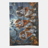 Tibetaanse Spaniel Halloween Griezelig Theedoek (Verticaal)