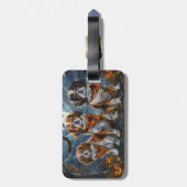 Tibetaanse Spaniel Halloween Spooky Bagagelabel (Achterkant verticaal)