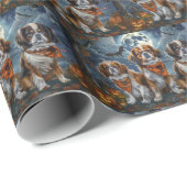 Tibetaanse Spaniel Halloween Spooky Cadeaupapier (Rol Hoek)