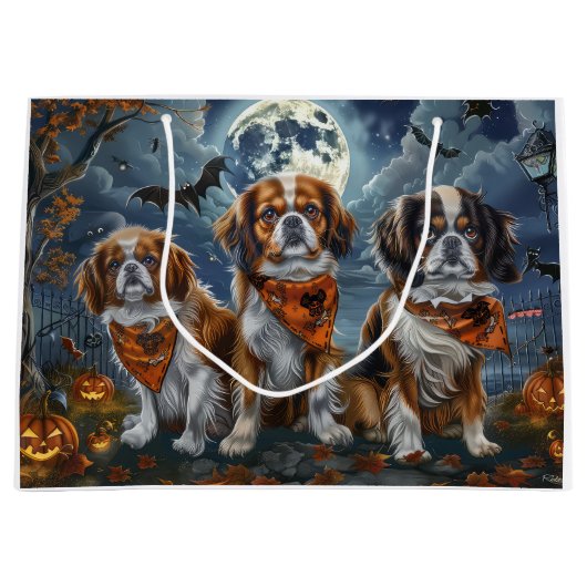 Tibetaanse Spaniel Halloween Spooky Groot Cadeauzakje (Voorkant)