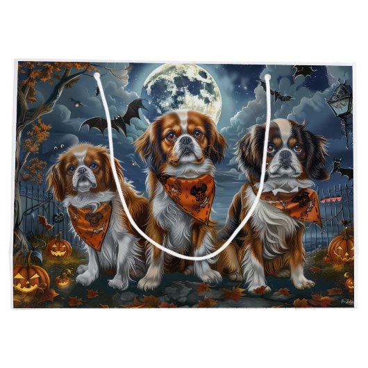 Tibetaanse Spaniel Halloween Spooky Groot Cadeauzakje (Achterkant)
