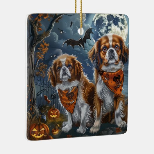 Tibetaanse Spaniel Halloween Spooky Keramisch Ornament (Rechts)