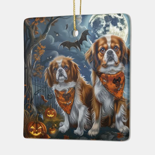 Tibetaanse Spaniel Halloween Spooky Keramisch Ornament (Links)
