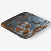 Tibetaanse Spaniel Halloween Spooky Papieren Bordje (Gebogen)