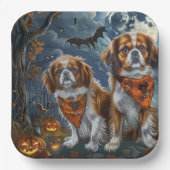 Tibetaanse Spaniel Halloween Spooky Papieren Bordje (Voorkant)