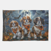 Tibetaanse Spaniel Halloween Spooky Theedoek (Horizontaal)