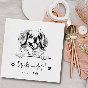 Tibetaanse spaniël hond gepersonaliseerde Drinken  Servet