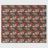Tibetaanse Spaniel Hond Kerst Feestelijk Cadeaupapier (Vlak)