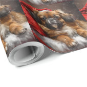 Tibetaanse Spaniel Hond Kerst Feestelijk Cadeaupapier (Rol Hoek)