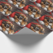 Tibetaanse Spaniel Hond Kerst Feestelijk Cadeaupapier (Hoek)
