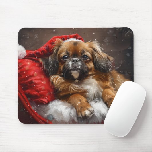 Tibetaanse Spaniel Hond Kerst Feestelijk Muismat (Met muis)