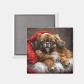 Tibetaanse Spaniel Hond Kerst Mis Magneet (Voorkant / Achterkant)