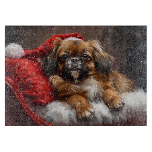 Tibetaanse Spaniel Hond Kerst Mis Snijplank (Voorkant)