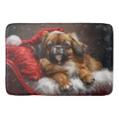 Tibetaanse Spaniël Hond Kerstfeest Badmat (Voorkant)