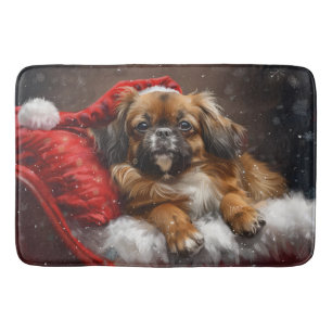 Tibetaanse Spaniël Hond Kerstfeest Badmat