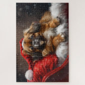 Tibetaanse Spaniël Hond Kerstfeest Legpuzzel (Verticaal)