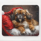 Tibetaanse Spaniël Hond Kerstfeest Muismat (Voorkant)