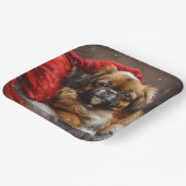 Tibetaanse Spaniël Hond Kerstfeest Papieren Bordje (Gebogen)