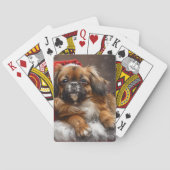 Tibetaanse Spaniël Hond Kerstfeest Pokerkaarten (Achterkant)