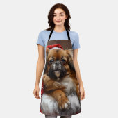 Tibetaanse Spaniël Hond Kerstfeest Schort (Gedragen)