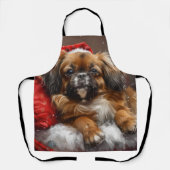 Tibetaanse Spaniël Hond Kerstfeest Schort (Voorkant)