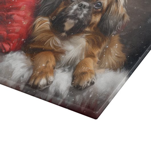 Tibetaanse Spaniël Hond Kerstfeest Snijplank (Hoek)