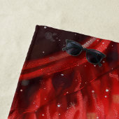 Tibetaanse Spaniël Hond Kerstfeest Strandlaken (In situ)