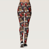Tibetaanse Spaniel Hond Kerstmis Festief Leggings (Achterkant)