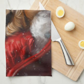 Tibetaanse Spaniel Hond Kerstmis Festief Theedoek (Quarter Fold)