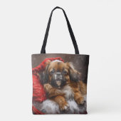 Tibetaanse Spaniel Hond Kerstmis Festief Tote Bag (Achterkant)
