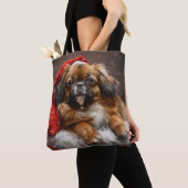 Tibetaanse Spaniel Hond Kerstmis Festief Tote Bag (Dichtbij)