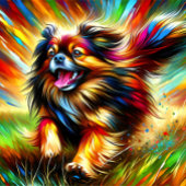 Tibetaanse Spaniel Hond Portret Acryl Kunst Print  Legpuzzel