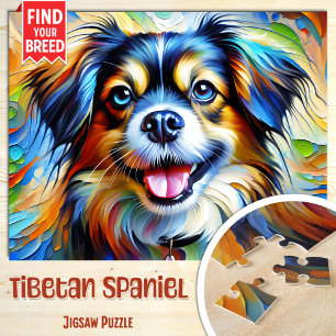 Tibetaanse Spaniel Hond Portret Acryl Kunstprint H Legpuzzel