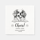 Tibetaanse Spaniël Hond Tekening Gepersonaliseerde Servet (Voorkant)