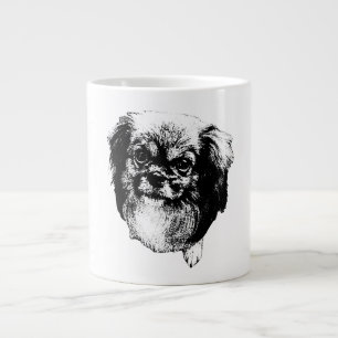 Tibetaanse Spaniel Hondenmok - Inktstijl Portret Grote Koffiekop