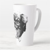 Tibetaanse Spaniel Hondenmok - Inktstijl Portret Latte Mok (Rechterhoek)