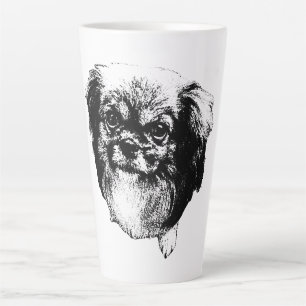 Tibetaanse Spaniel Hondenmok - Inktstijl Portret Latte Mok