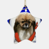 Tibetaanse Spaniel Keramisch Ornament (Rechts)